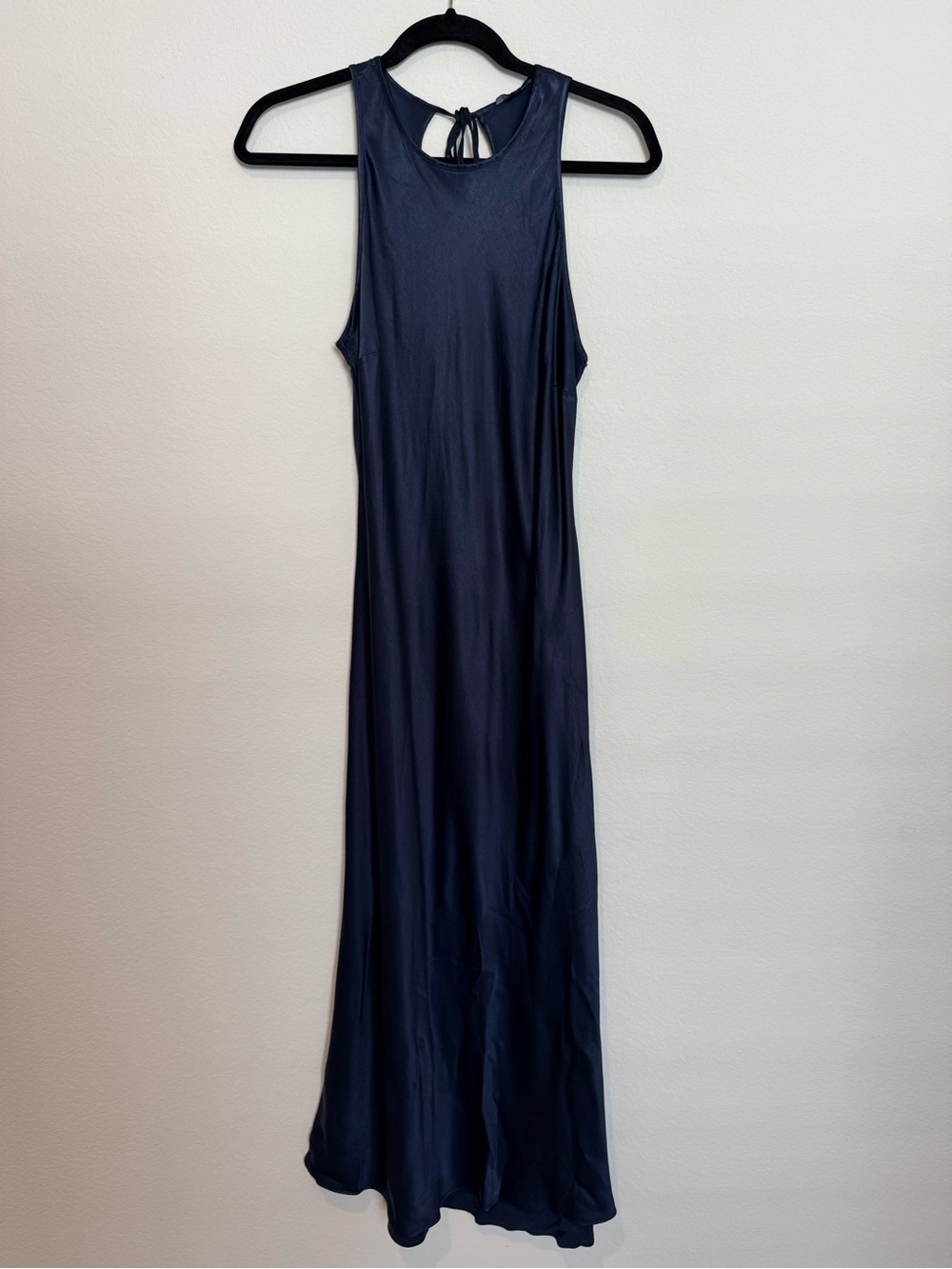 Rails Solene Navy Blue Midi Lightweight Satin Sleeveless Dress - Picture 4 of 12
